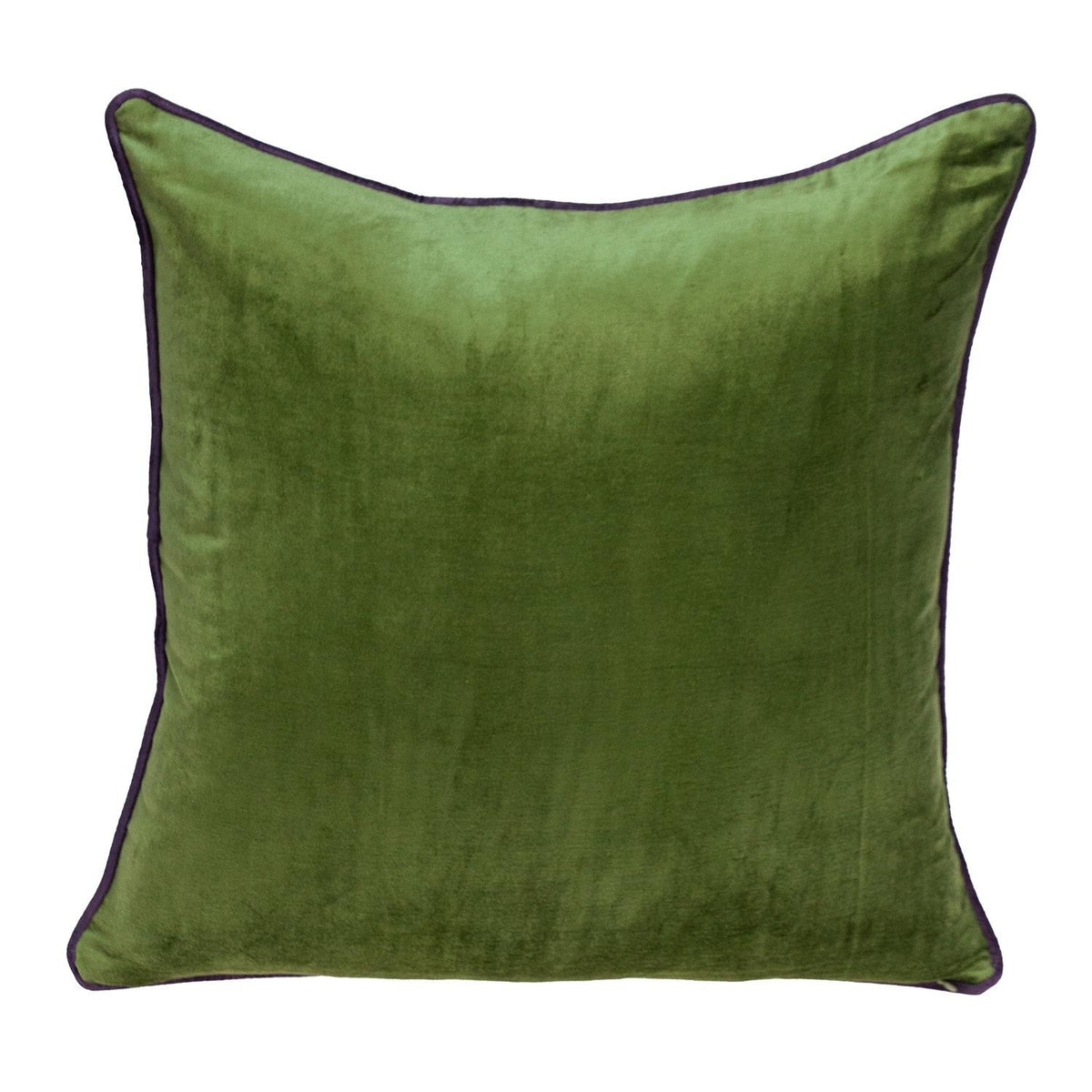 Moss Green and Terra Cotta Reversible Velvet Throw Pillow