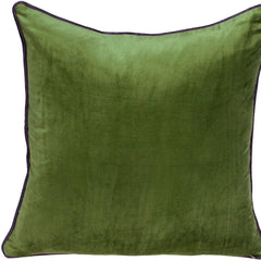 Moss Green and Terra Cotta Reversible Velvet Throw Pillow - Homeroots