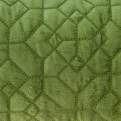 Olive Quilted Velvet Geo Lumbar Decorative Pillow