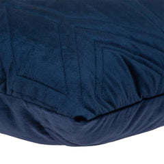 Navy Quilted Diamonds Velvet Solid Color Throw Pillow