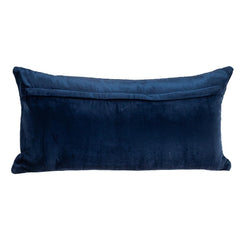 Navy Quilted Diamonds Velvet Solid Color Lumbar Pillow