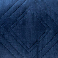 Navy Quilted Diamonds Velvet Solid Color Lumbar Pillow