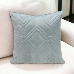 Gray Quilted Diamonds Velvet Solid Color Throw Pillow - Homeroots