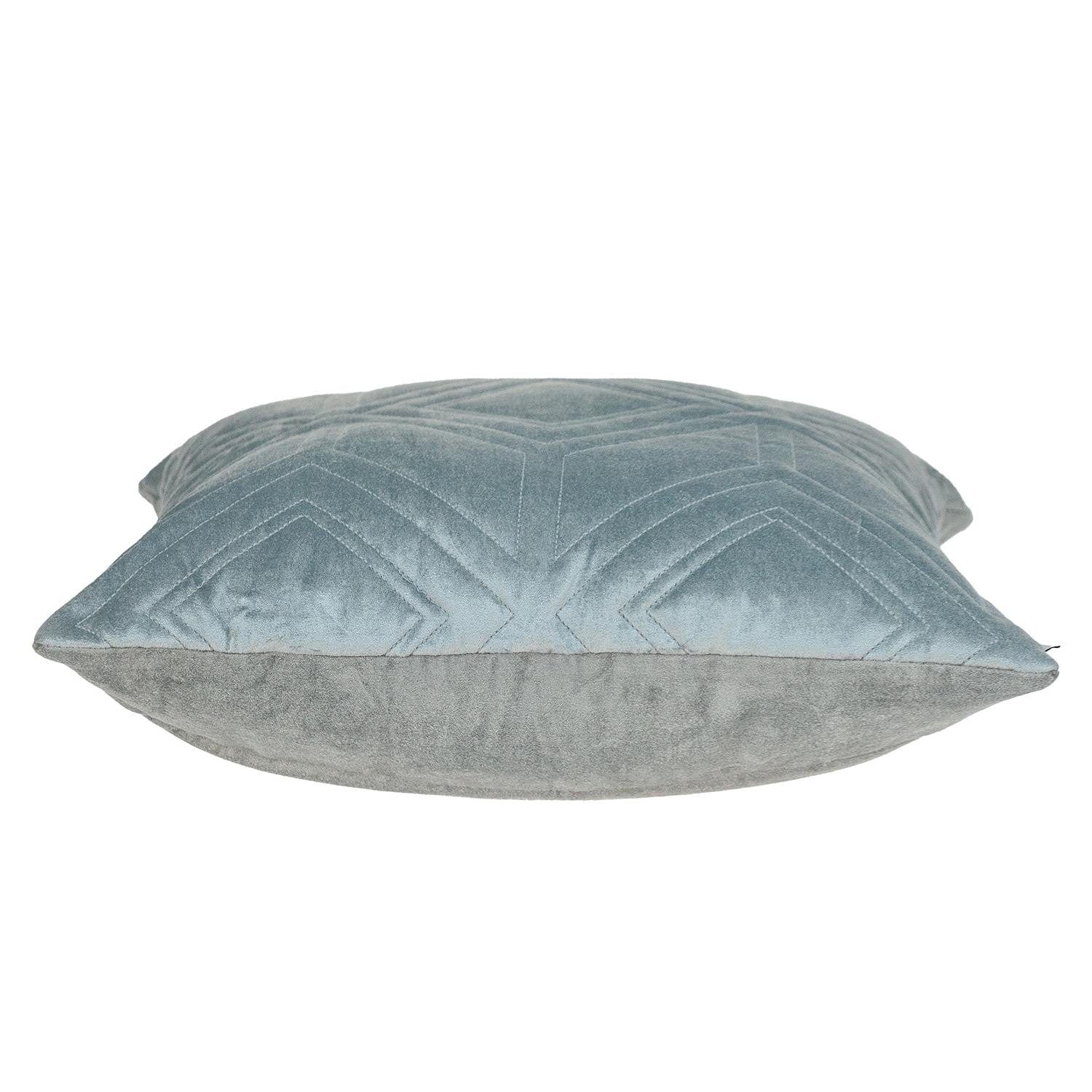 Gray Quilted Diamonds Velvet Solid Color Throw Pillow - Homeroots