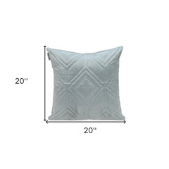 Gray Quilted Diamonds Velvet Solid Color Throw Pillow - Homeroots