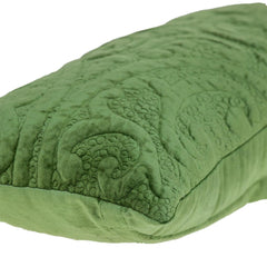 Olive Quilted Velvet Lumbar Throw Pillow