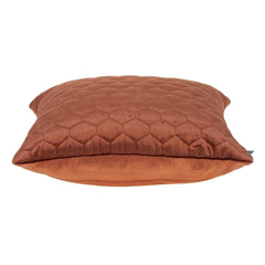 Burnt Orange Tufted Velvet Quilted Throw Pillow - Homeroots