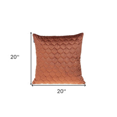 Burnt Orange Tufted Velvet Quilted Throw Pillow - Homeroots