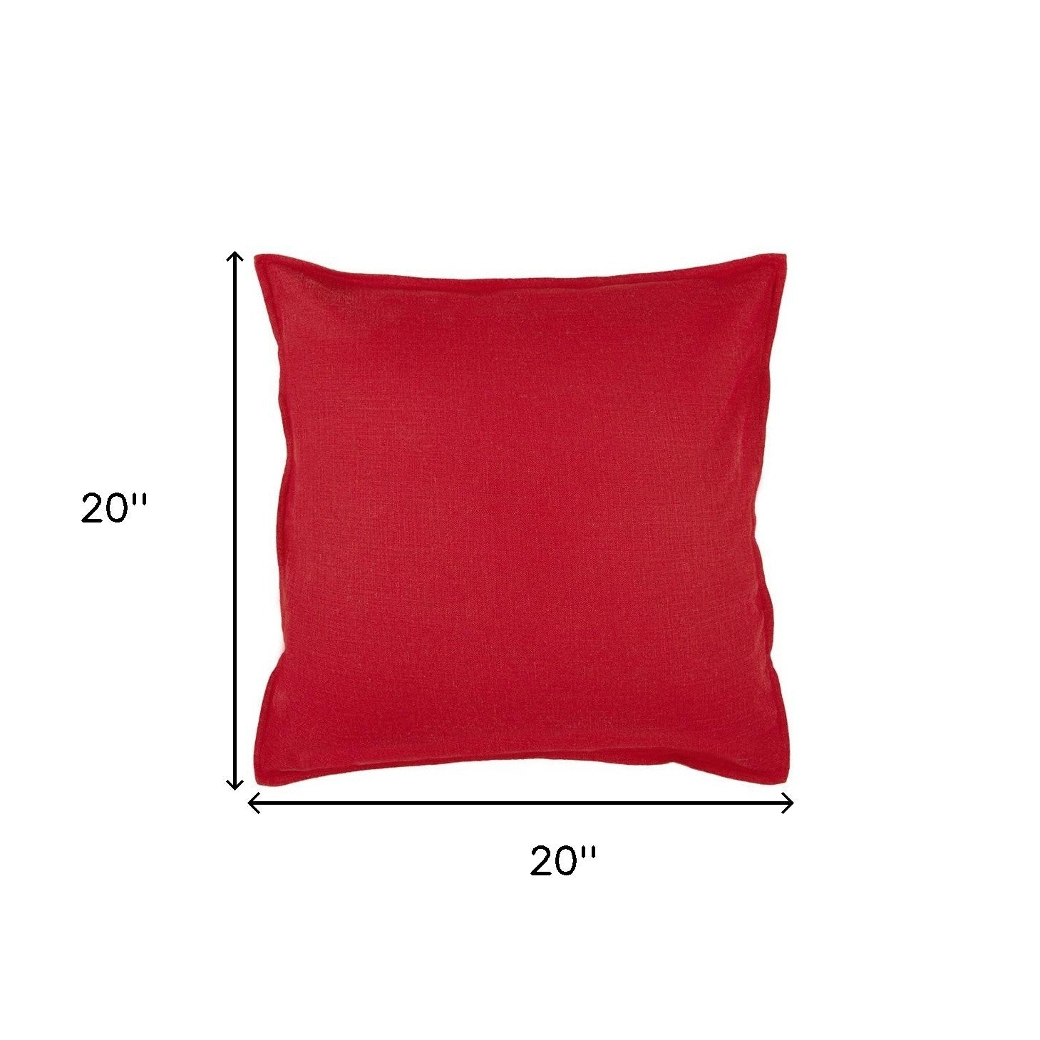 20" Red Cotton Throw Pillow