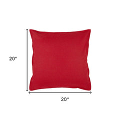 20" Red Cotton Throw Pillow