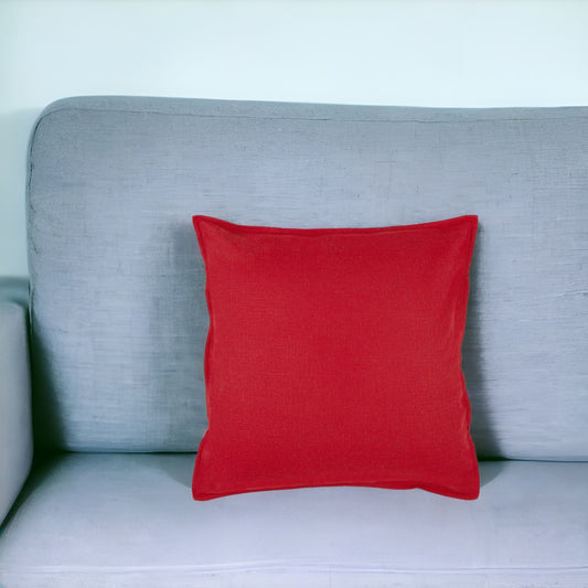 20" Red Cotton Throw Pillow