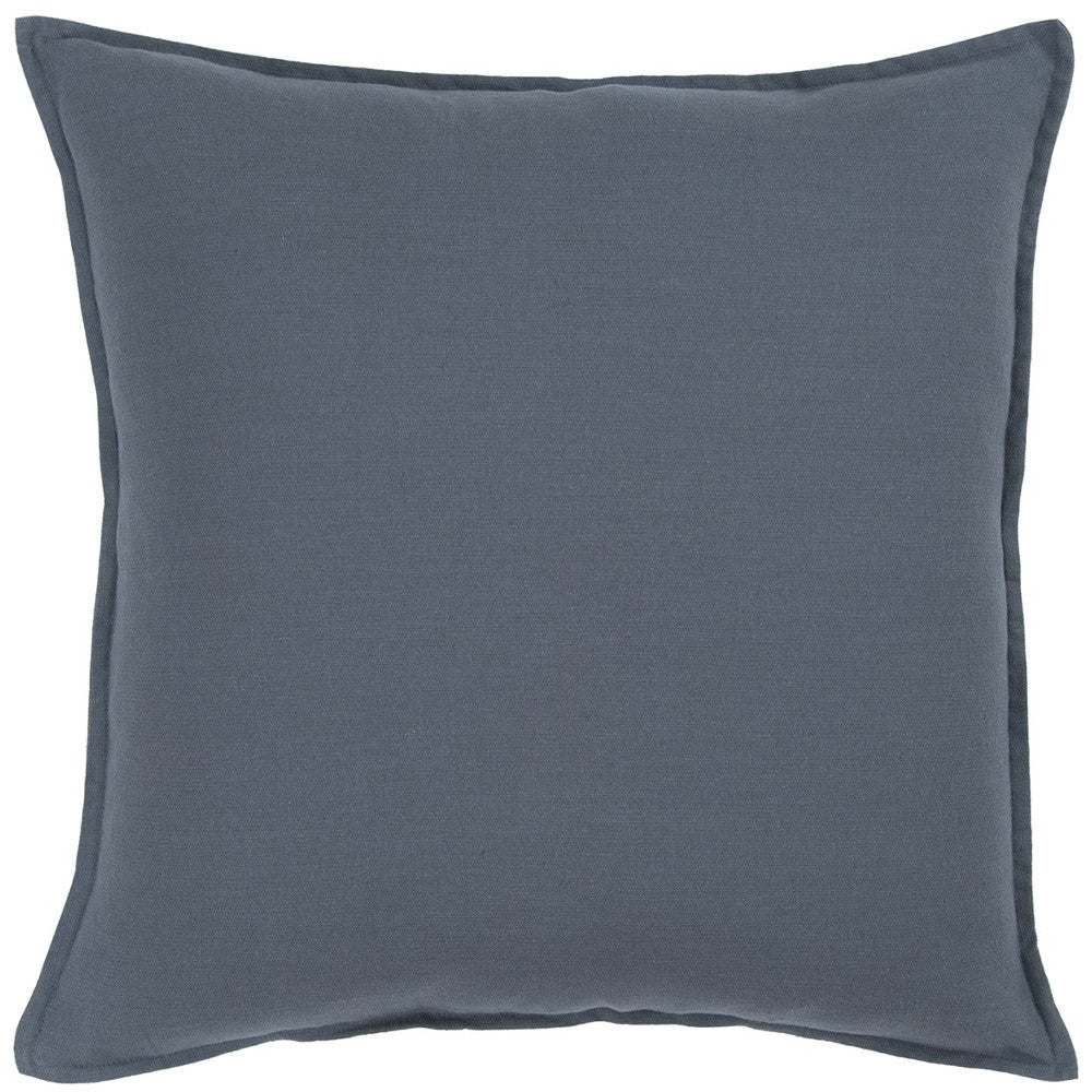 20" Slate Blue Cotton Throw Pillow