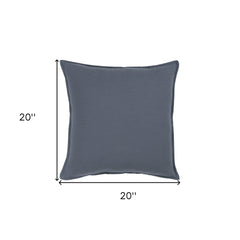 20" Slate Blue Cotton Throw Pillow