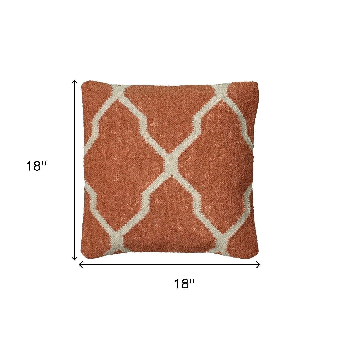 Orange Ivory Quatrefoil Down Throw Pillow - Homeroots