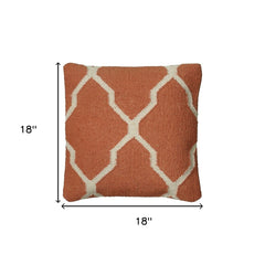 Orange Ivory Quatrefoil Down Throw Pillow - Homeroots