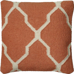 Orange Ivory Quatrefoil Down Throw Pillow - Homeroots