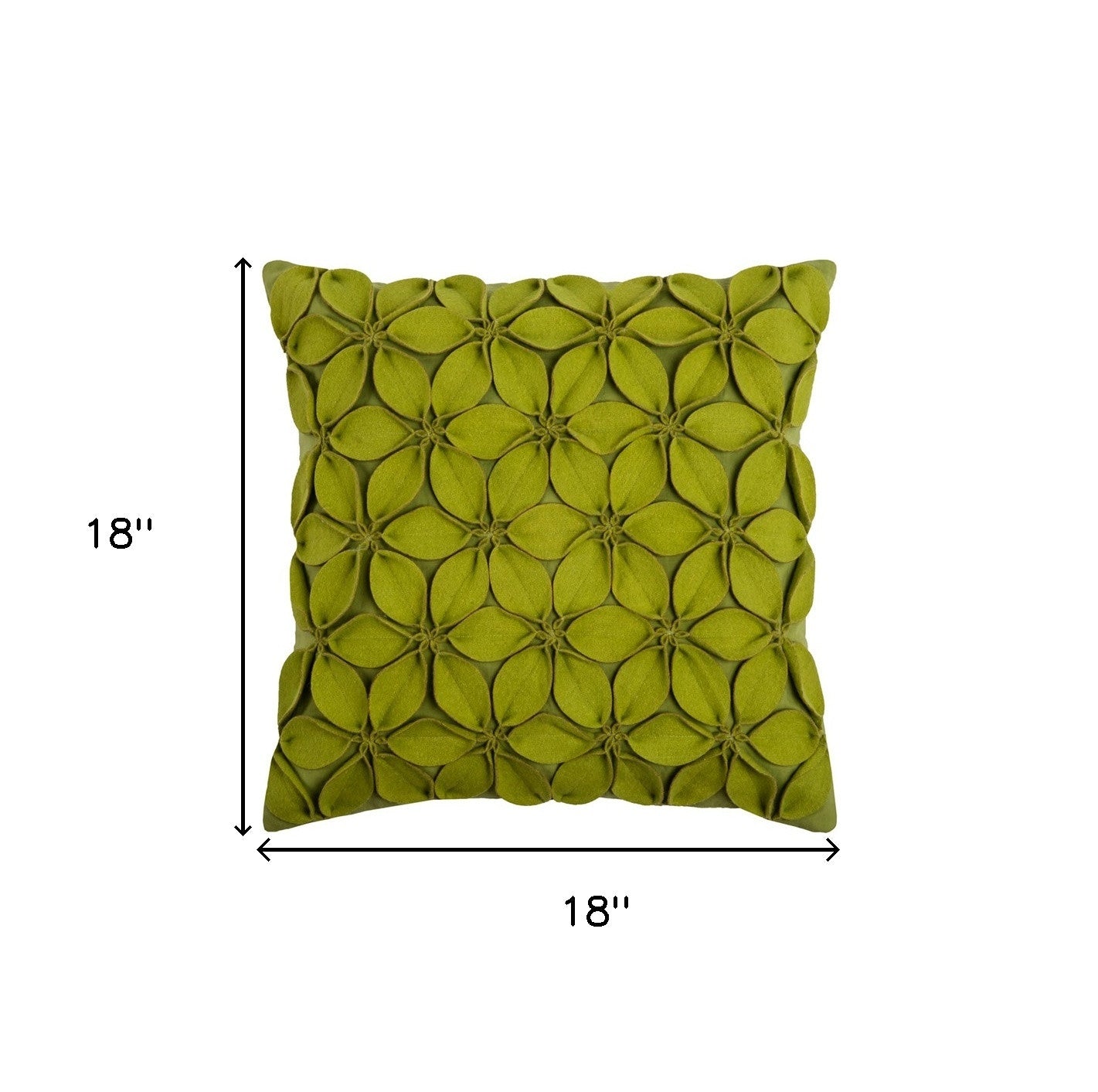 Lime Green Pinwheel Floral Petal Down Throw Pillow