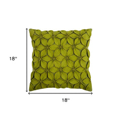 Lime Green Pinwheel Floral Petal Down Throw Pillow