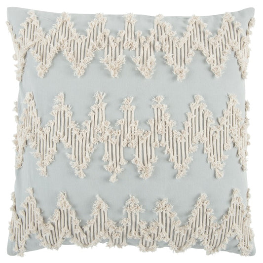 Light Blue Shaggy Chevron Throw Pillow