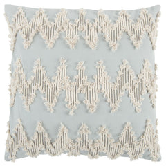 Light Blue Shaggy Chevron Throw Pillow