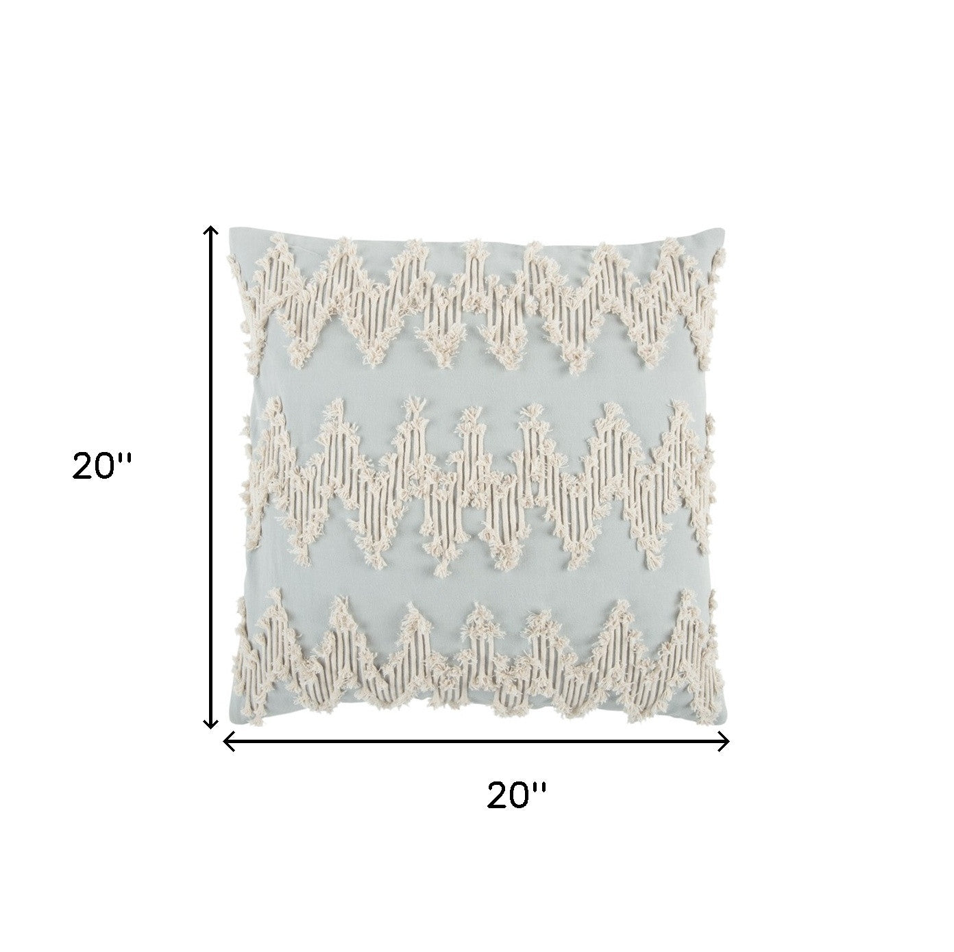 Light Blue Shaggy Chevron Throw Pillow