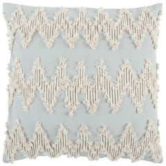 Light Blue Shaggy Chevron Throw Pillow