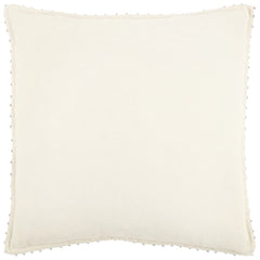 Ivory Solid Pearl Beaded Edge Throw Pillow