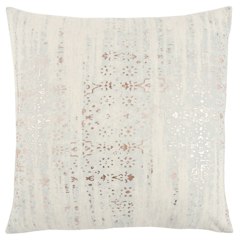 Ivory Silver Distressed Vintage Throw Pillow