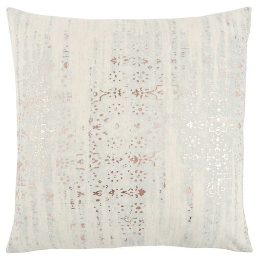 Ivory Silver Distressed Vintage Throw Pillow