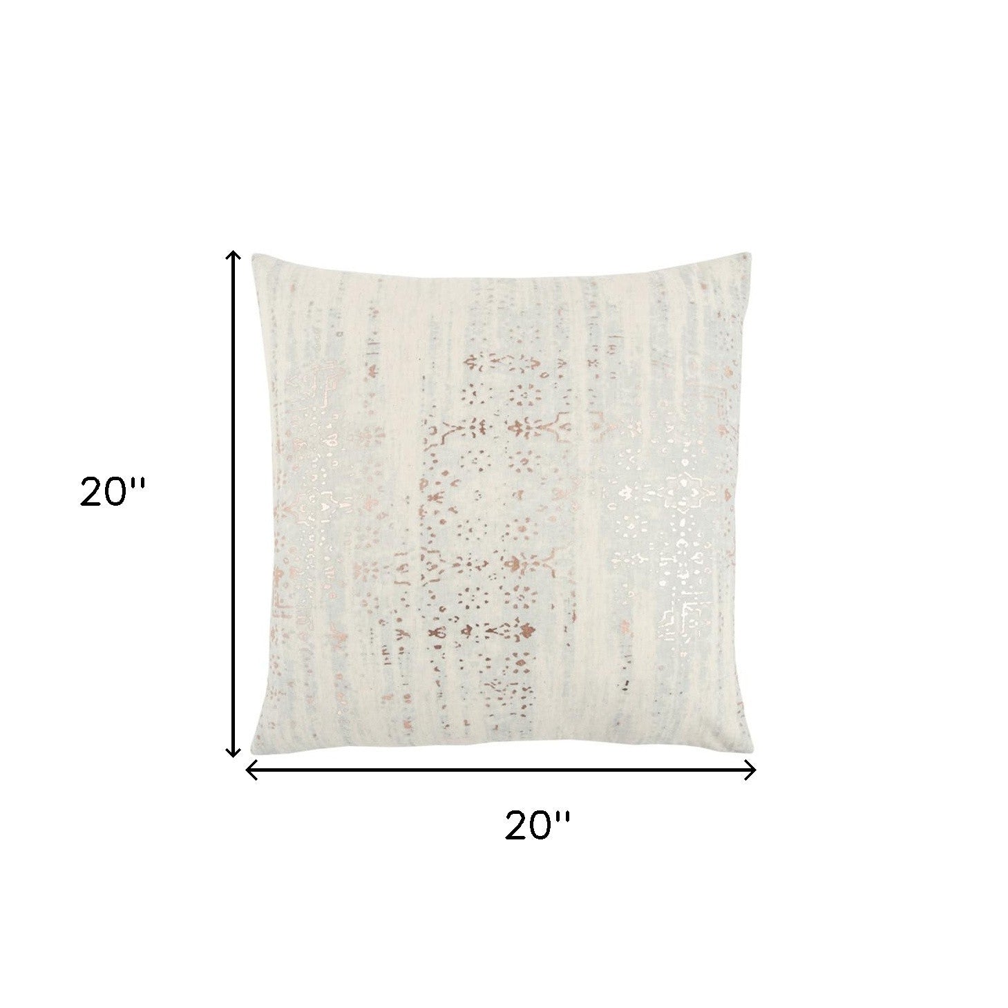 Ivory Silver Distressed Vintage Throw Pillow