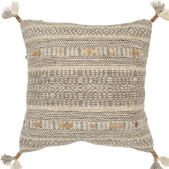 Natural Beige Striped Textural Throw Pillow - Homeroots