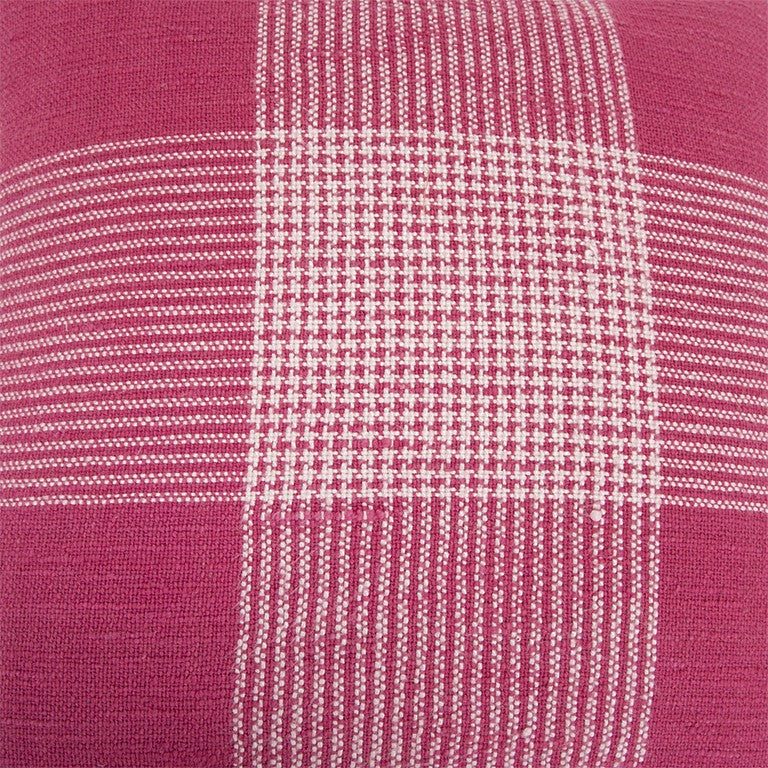 Pink White Plaid Pattern Throw Pillow