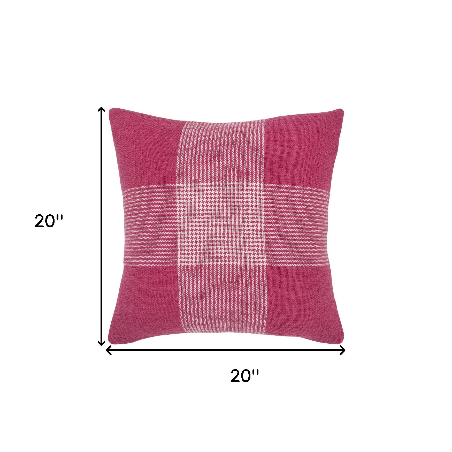 Pink White Plaid Pattern Throw Pillow