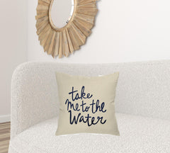 Navy Natural Take To The Water Throw Pillow