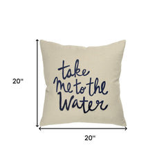 Navy Natural Take To The Water Throw Pillow