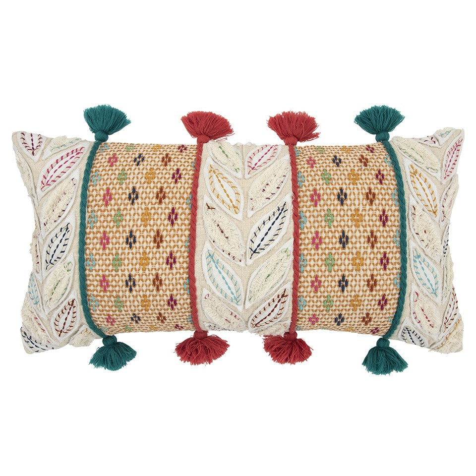 Multicolored Ornate Panel Lumbar Pillow - Homeroots