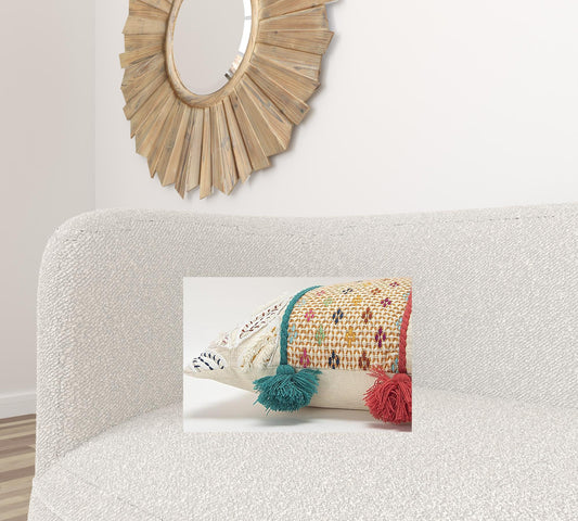 Multicolored Ornate Panel Lumbar Pillow - Homeroots