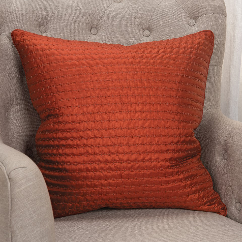 Orange Smooth Weaved Modern Throw Pillow