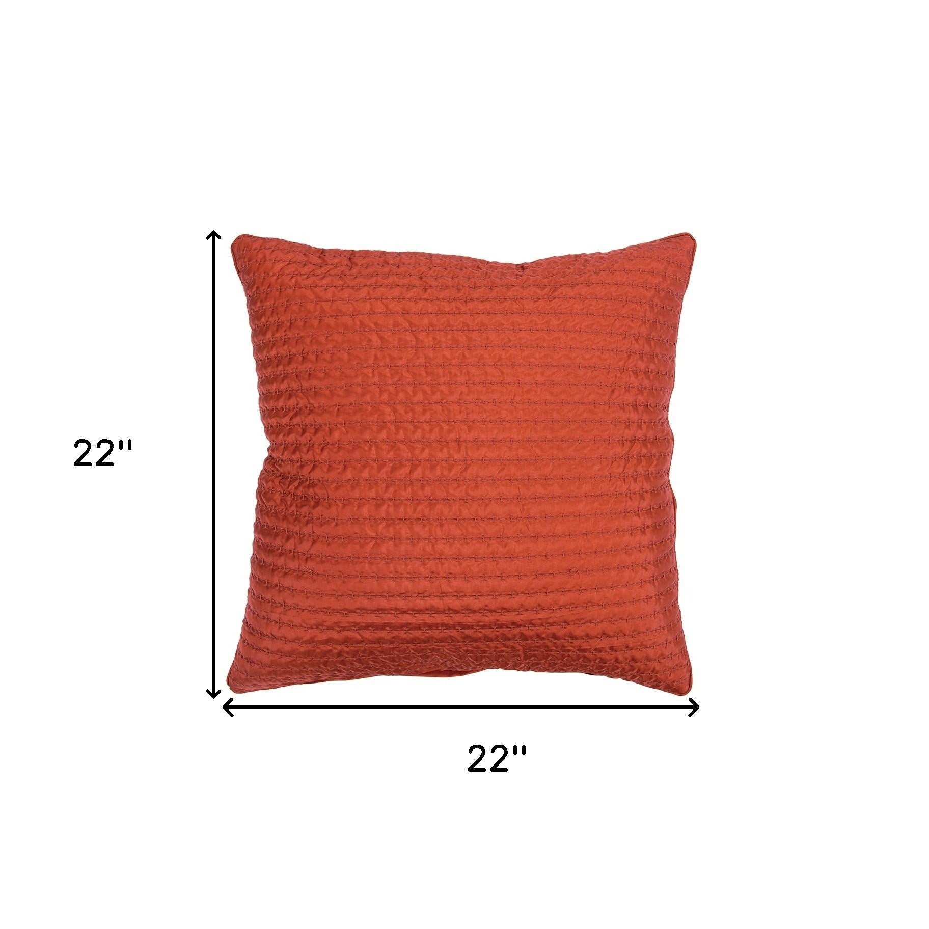 Orange Smooth Weaved Modern Throw Pillow