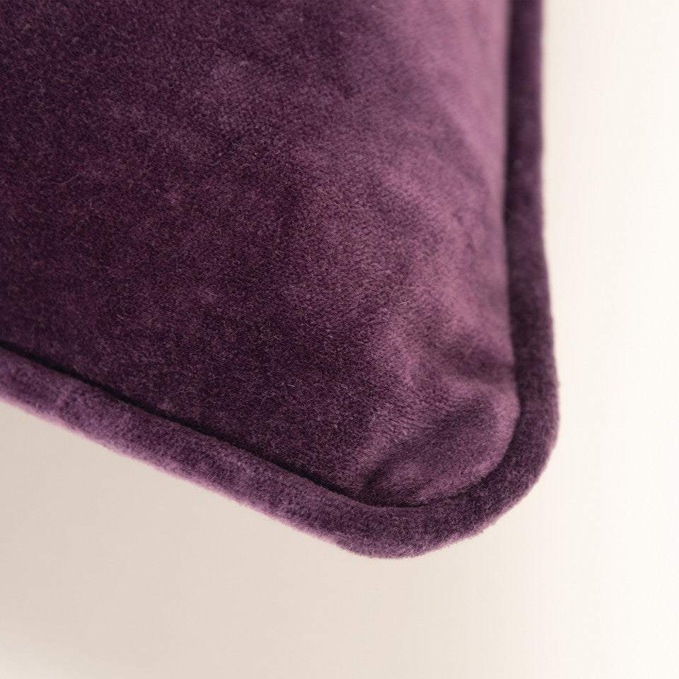 Plum Solid Luxurious Modern Throw Pillow