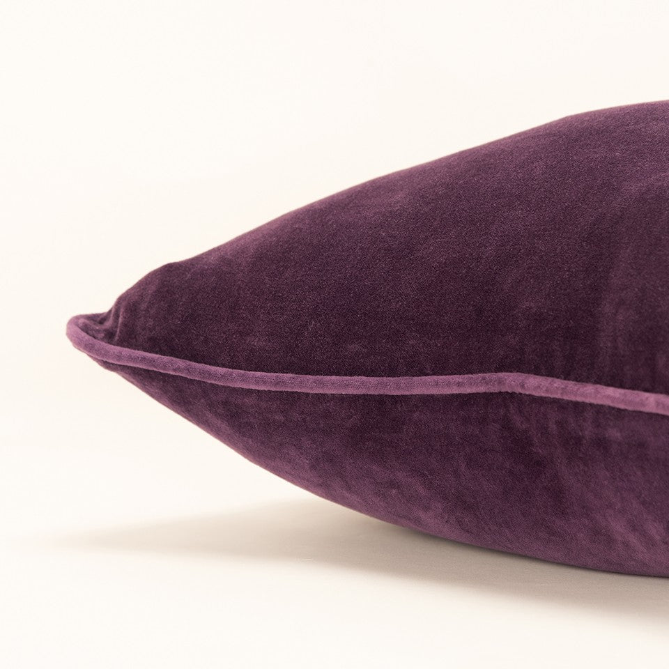 Plum Solid Luxurious Modern Throw Pillow