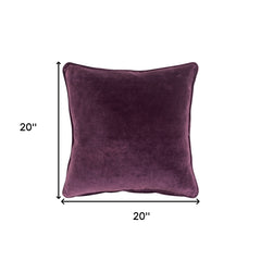 Plum Solid Luxurious Modern Throw Pillow