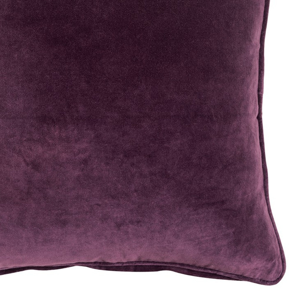 Plum Solid Luxurious Modern Throw Pillow