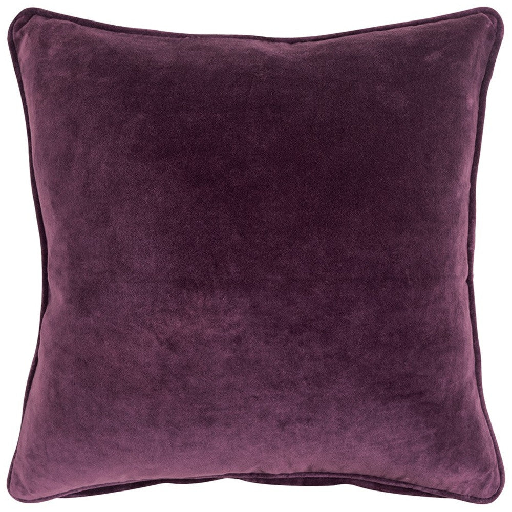 Plum Solid Luxurious Modern Throw Pillow