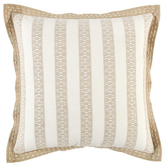 Khaki Ivory Alternate Striped Throw Pillow