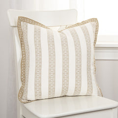 Khaki Ivory Alternate Striped Throw Pillow