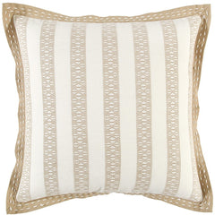 Khaki Ivory Alternate Striped Throw Pillow