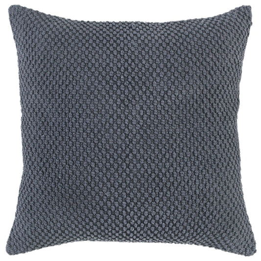 Dark Gray Nubby Textured Modern Throw Pillow