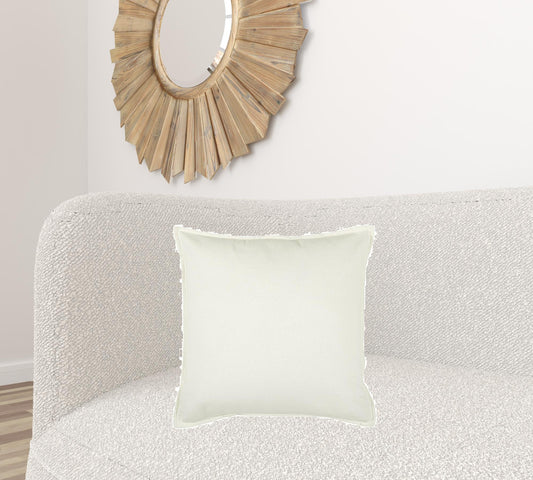 Ivory Solid Light Textured Modern Throw Pillow