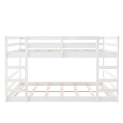 Pastel White Twin Over Twin Dual Ladder Bunk Bed